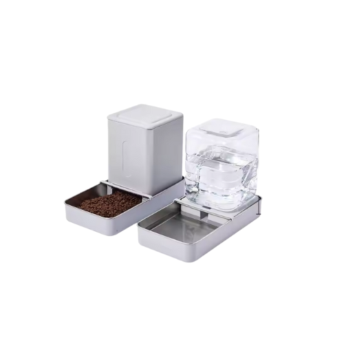 Automatic Cat Food and Water Dispenser Set